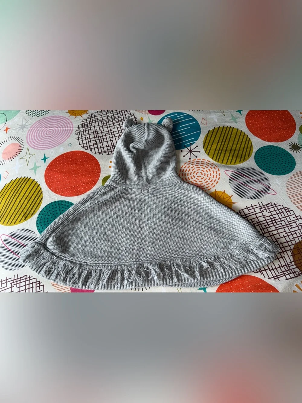 Baby GAP Light Gray Knit Hooded Poncho